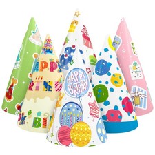 12 PCS Birthday Party Hats Colorful Party Headwear for Kids Adults