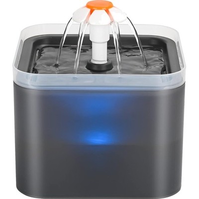 Katzen Trinkbrunnen - 2L großer Wasserspender mit vierfach Filtration und LED