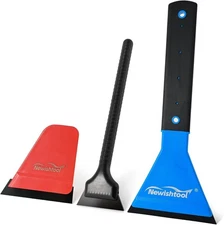 NEWISHTOOL 3 IN 1 Automotive Window Tint Squeegee Kit Includes Long Handle Squee