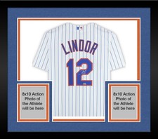 Framed Francisco Lindor New York Mets Autographed White Nike Replica Jersey