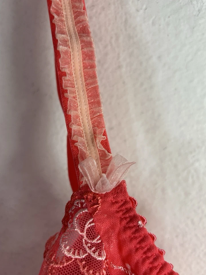 PRIMA DONNA LADIES BRA red lace balconnet underwire eu 75 uk 34 white floral - Image 3 of 4