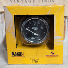 Autometer 1718 Old Tyme Black Fuel Level Gauge 2-116 7310 Ohm Nos Sealed