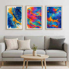 Modern Abstract Collection | Set of 3 Geometric Art Prints for Home Decor