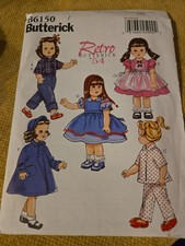 Butterick Pattern B6150 Retro 1954 18" Doll Clothes- Tops Pants Pajamas UC