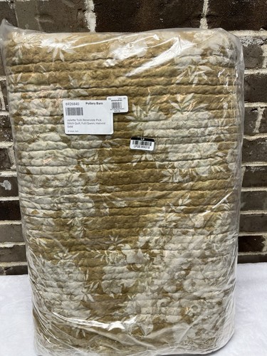 Pottery Barn Juliette Toile Reversible Pick Stitch Quilt Full/Queen Harvest Gold - Bild 4 von 7