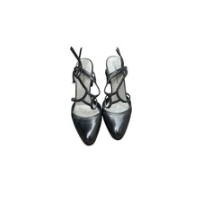 Vintage Costume National Black Leather Strappy Heels