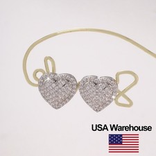 925 Sterling Silver Love Heart Full Zircon Earrings for Women Engagement Gift