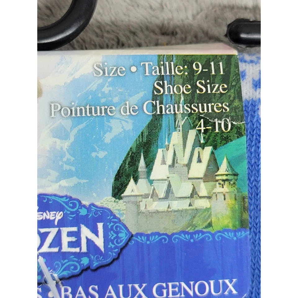 Disney Frozen Elsa Let It Go Calcetines Hasta la Rodilla Talla 9-11 Niñas Zapato 4-10 Azul Foto 2 de 4