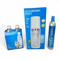Soda Stream Fizzi Cordless Sparkling Water Maker New Soda with 2 Extra & CO2