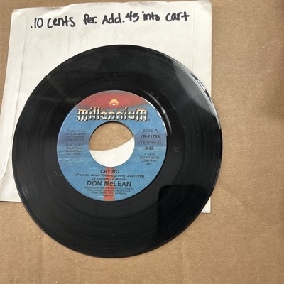 Don Mclean Crying/Genesis In The Beginning 1978 Millennium 45