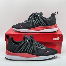PUMA “Pacer Net Cage” Women's Lightweight Athletic Shoes (Black/Coral) NEW 6.5