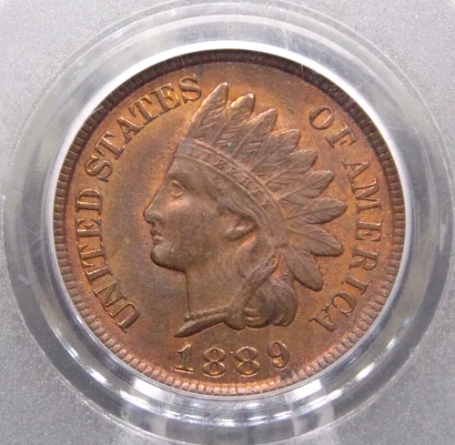 1889 Indian Head Cent Penny 1c PCGS MS64 RB #342 Red Brown BU Unc ECC&C, Inc.