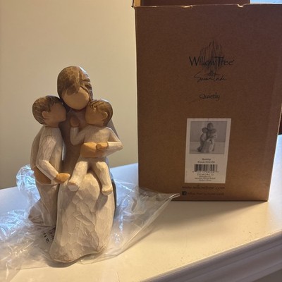 Willow Tree QUIETLY Sculpted Hand-Painted Figure Lady Boy Baby NEW IN Open BOX