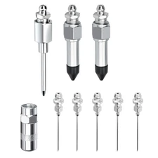 Complete Grease Injector Needle Nozzle Kit with Rubber Adapter Tool 9Pcs Set