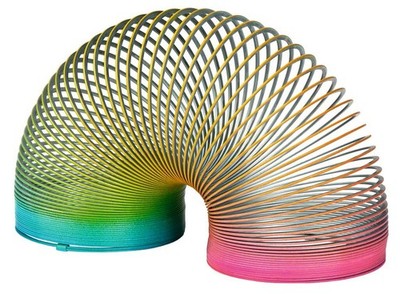 Treppenhüpfer Rainbow Hüpfende Metall Spirale in Regenbogen Farben