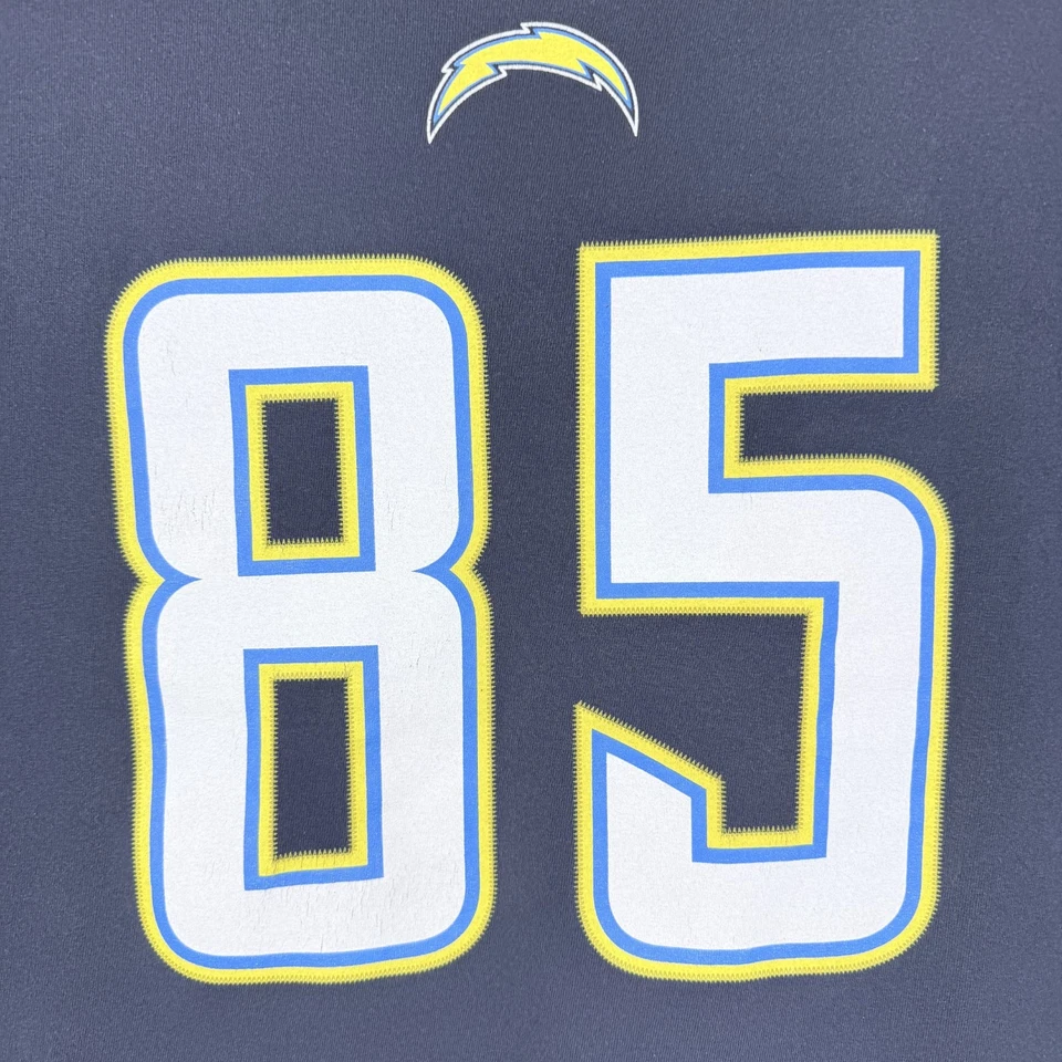 Camiseta deportiva Antonio Gates #85 Los Angeles Chargers azul majestuoso para hombre 2XL Foto 3 de 4