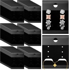 200 PCS Black Velvet Plastic Display Cards Earring Card Holder for Earrings, Ear