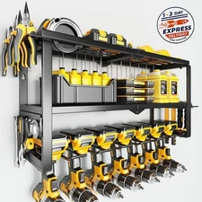 Organizador de herramientas eléctricas de pared - Capacidad de 300 lb - 3 capas