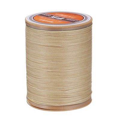 Round Waxed Thread for Leather Sewing, 240 Yards / 220m, 420D, Dark Linen