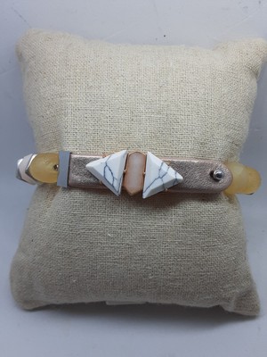 Keep Collective silver pave HOWLITE  (calming)/ROSE QUARTZ (love) Focal charm