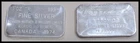 TW0 DIFFERENT ENGELHARD .999 SILVER 1oz EACH BARS