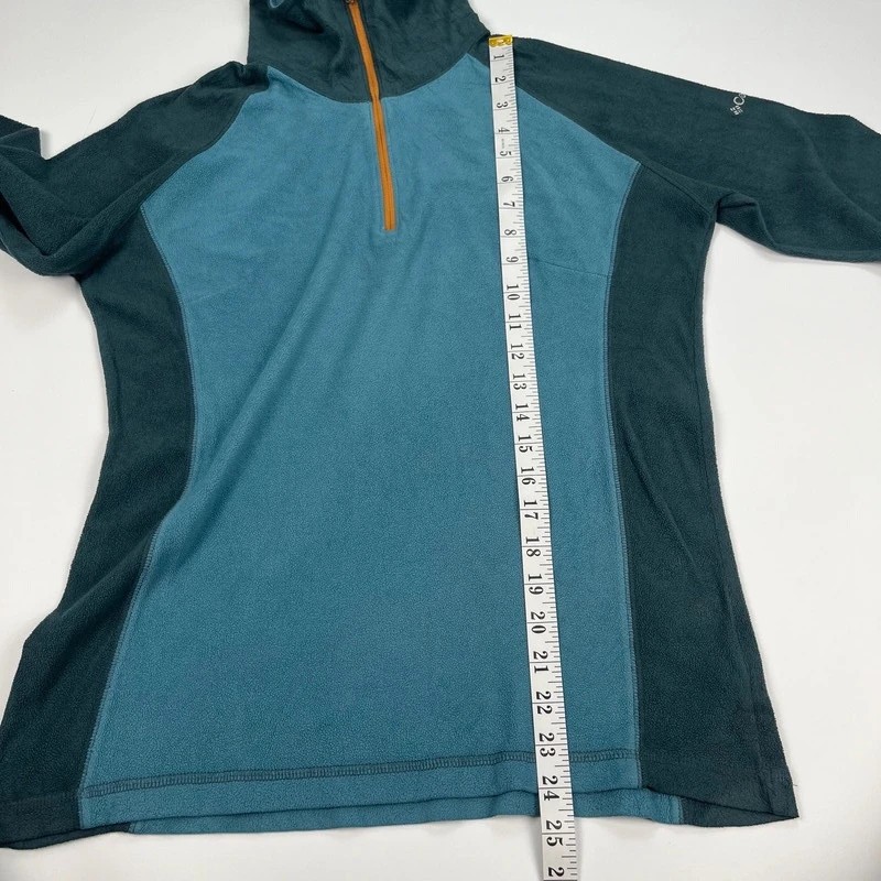 Columbia Fleece 1/4 Zip Sweatshirt Jumper Women’s Medium Green Thermal image 8