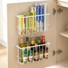 2 Pieces Kitchen Cabinet Door Storage Box Metal Over The Cabinet Door Organizer