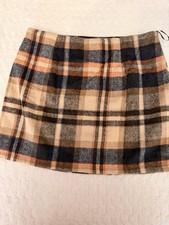 Plaid Tartan Wool Blend Lined Mini Skirt NWT Women s L Preppy Academia. L12