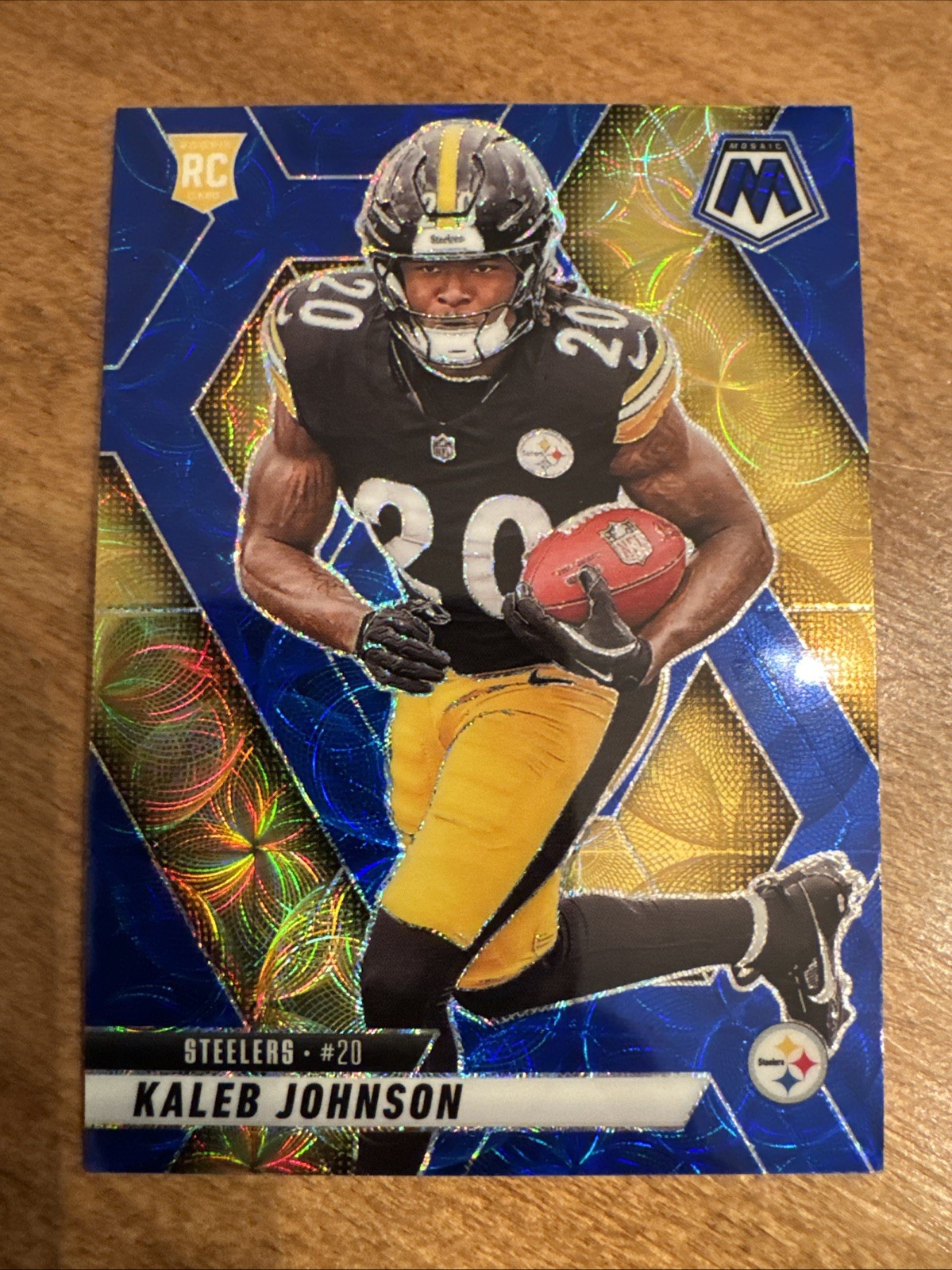 2025 Panini Mosaic - Rookies Kaleb Johnson #315 Blue Scope Prizm (RC) Steelers
