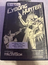 Cyborg Hunter (Sega Master System, 1988) - Repro Cover Art.  Genuine Cartridge