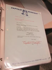 OVALTINE 1957 Captain Midnight TV show premium letter (1) SHAKER CUP no seal