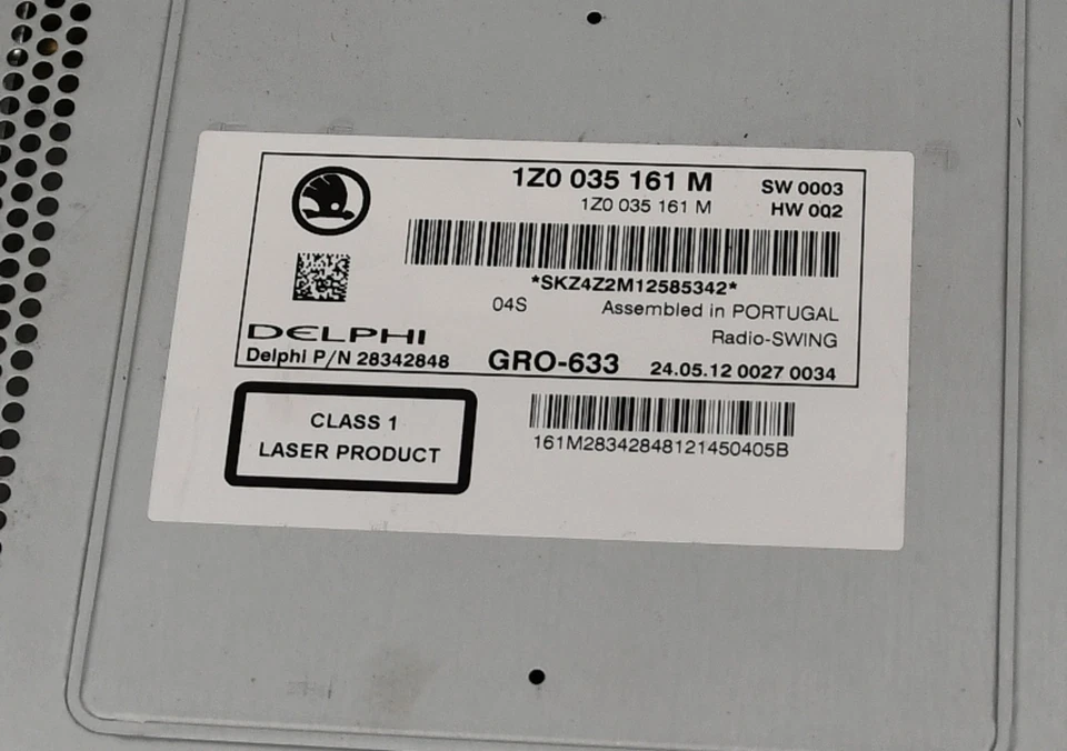 Autoradio CD-Radio  Swing 1Z0035161M ohne Code! Yeti 5L Original Delphi  - Bild 4 von 4
