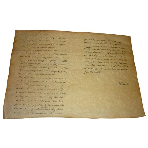 Abraham Lincoln Gettysburg Address Reprint Vellum Aged Paper Signature Replica