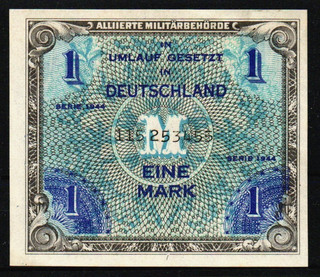 1 Mark Alliierte Militärbehörde 1944 UdSSR Druck UNC
