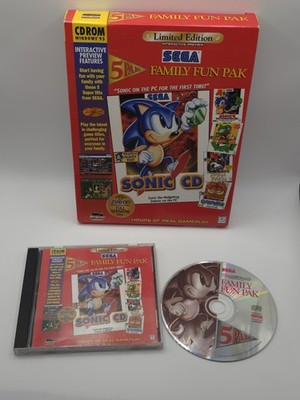 RARE SEGA 5 Pak Family Fun Pak Limited Edition PC Big Box   Sonic CD Win95