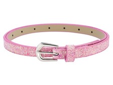 Kids Glitter Leather Belts for Girls - Youth Teens Skinny Leather Belts for J...
