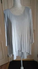 PHASE EIGHT LONG SLEEVE.ROUND NECK. DOUBLE LAYER TOP.  LIGHT GREY  UK 16 EXC.CON
