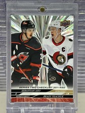 2024-25 Upper Deck Series 2 Sebastian Aho Brady Tkachuk Outburst Checklist #450