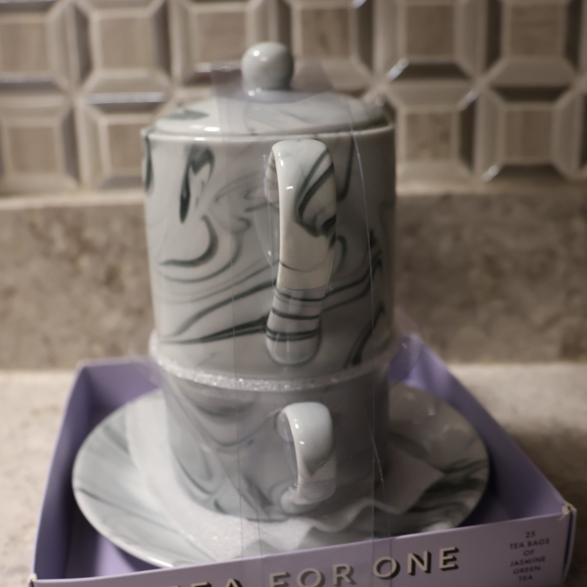 ティーフォーワン　アウトレット Tea For One Stacking Tea Set by Tea Emporium Teapot Cup Saucer NIB