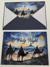 Merry Christmas Greeting Card - w/ Envelope - Religious - Holy Night