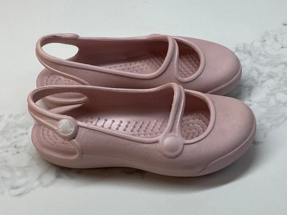 Zapatos de ballet Crocs rosa suave Mary Jane talla C 6 Foto 2 de 4