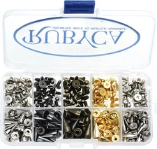 " 125 Sets 13Mm Cone Metal Spikes and Studs Screw-Back Rivets Mixed Kit for Leat