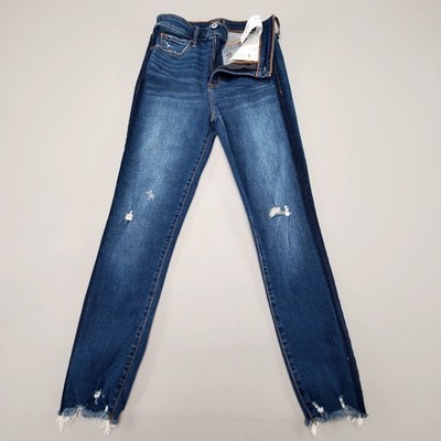Abercrombie Fitch Simone High Rise Skinny Jeans Sz 4 27 Dark Wash Tuxedo Stripe
