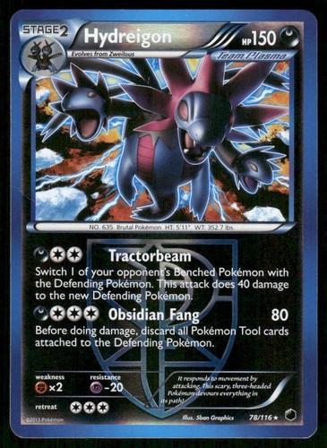 Hydreigon 78/116 Rare Plasma Freeze Pokemon Reverse Holo LP