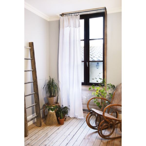 Rideau en gaze de coton Gaïa Chantilly 140x300 cm au tombé fluide haut de gamme