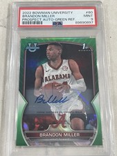 BRANDON MILLER RC Rookie 2023 BOWMAN CHROME 1ST UNIVERSITY GREEN REF AUTO RC#/99