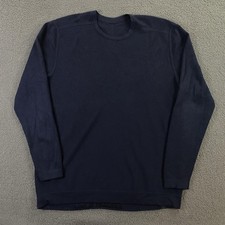 Lululemon Sweater Mens XL Navy Merino Wool Crewneck Knit Pullover Logo
