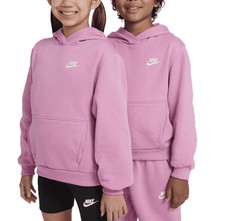 Nike Kids Club Fleece Hoodie Unisex Pink X-Small Large X-large