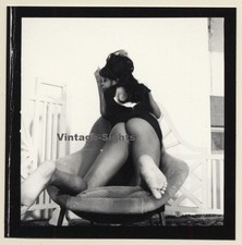 Semi Nude Dark-Skinned Female In Design Tulip Chair*5 (Vintage Contact Sheet Pho