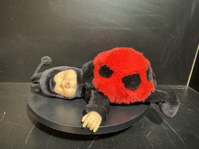 Vintage Anne Geddes 9 Zoll Marienkäfer schlafendes Baby Puppe Plüsch Vinyl